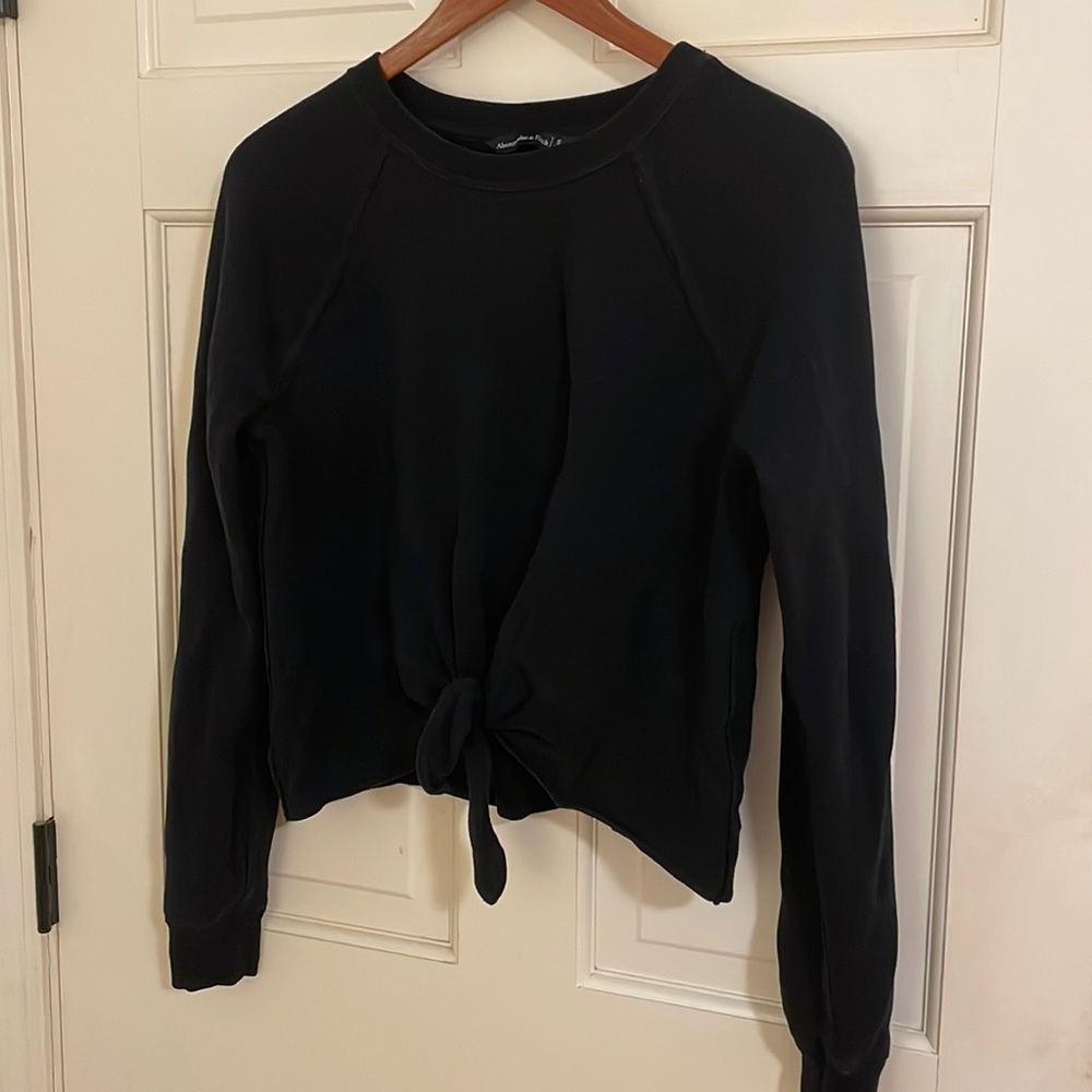 Abercrombie & Fitch long sleeve black tie top
